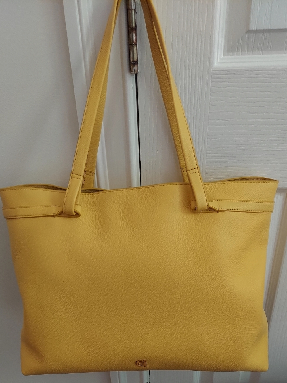 Cole Haan Sunny Yellow Pebbled Leather Tote NWT